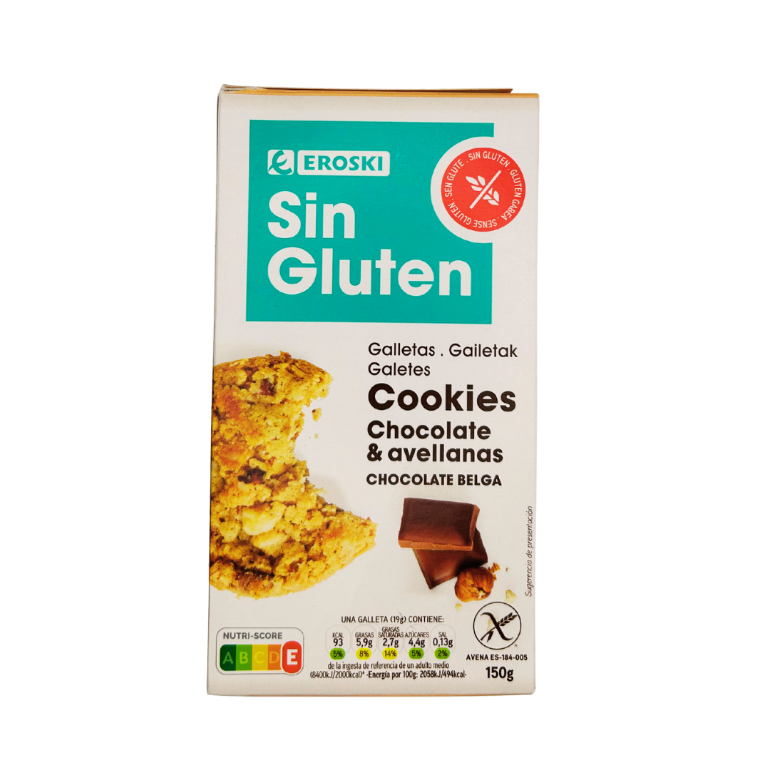 Glutenfreie Cookies mit Schokolade und Haselnuessen