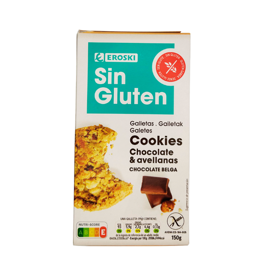 Glutenfreie Cookies mit Schokolade und Haselnuessen