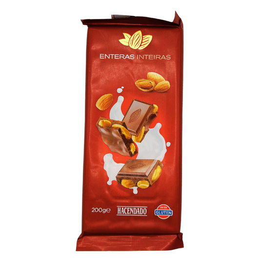 Glutenfreie Schokolade mit ganzen Mandeln